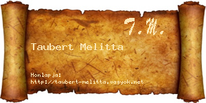 Taubert Melitta névjegykártya